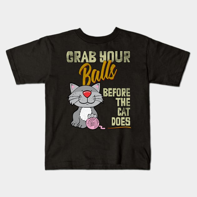 Funny Knitting & Cat Lovers Kids T-Shirt by norules